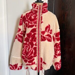 UO BDG Oversized Fleece Jacket - Brushed Rose | Size M